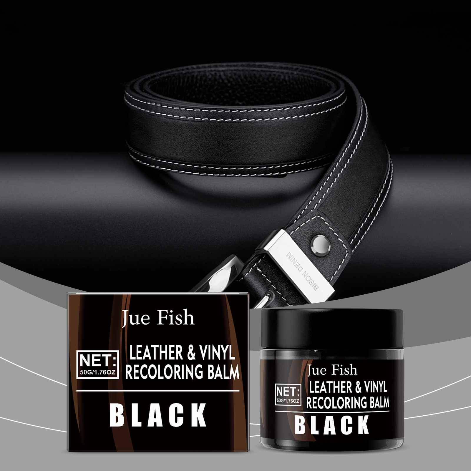 Leather Shoe Polish - 50g 블랙 가죽 재착색 밤 스크래치
