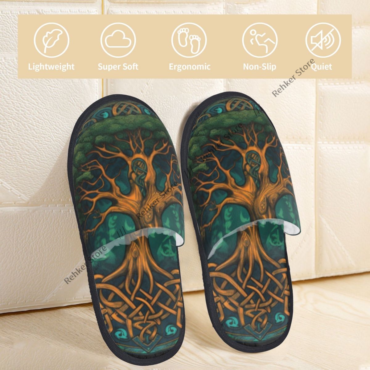 켈트족의 생명과 죽음의 나무를 상징하는 실내 슬리퍼,  - Shoe Tree 리뷰 및 가격