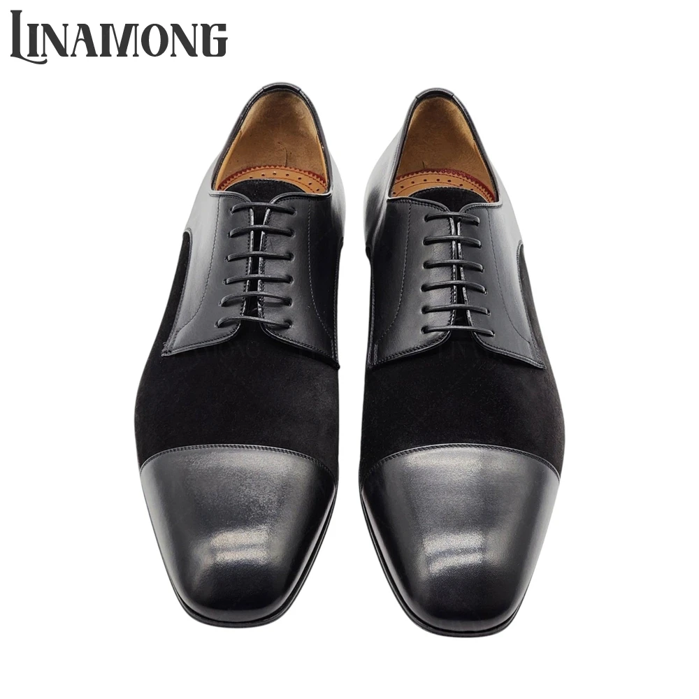 광택 가죽 스웨이드 더비 슈즈 블랙 가죽 장식 드레스  - Leather Shoe Polish 리뷰 및 가격